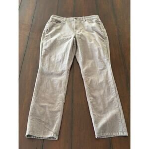 Talbots Size 8‎ Petite Women's High-Waist Straight Leg Corduroy Pants Dark Tan